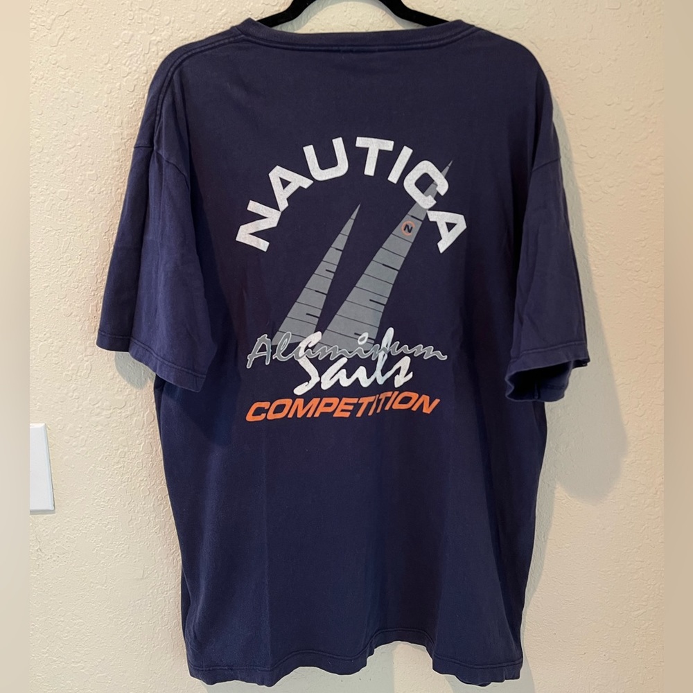 NAUTICA Sails Competition men's front pocket T-shit | LARGE